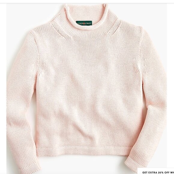 J. Crew 1988 Pink Rollneck Cropped Sweater Sz XL - Picture 1 of 6